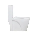 One piece ceramic Sanitary ware Siphonic S trap 300mm soft closing High pressure flush mechanism