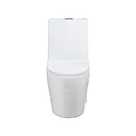 One piece ceramic Sanitary ware Siphonic S trap 300mm soft closing High pressure flush mechanism